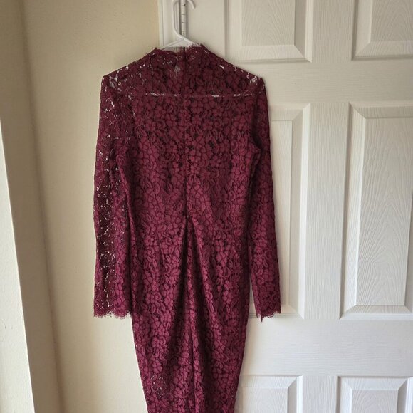Bardot Midi Dress 6 Sienna Lace Midi Dress Size 6 Wine Burgundy - Picture 2 of 5